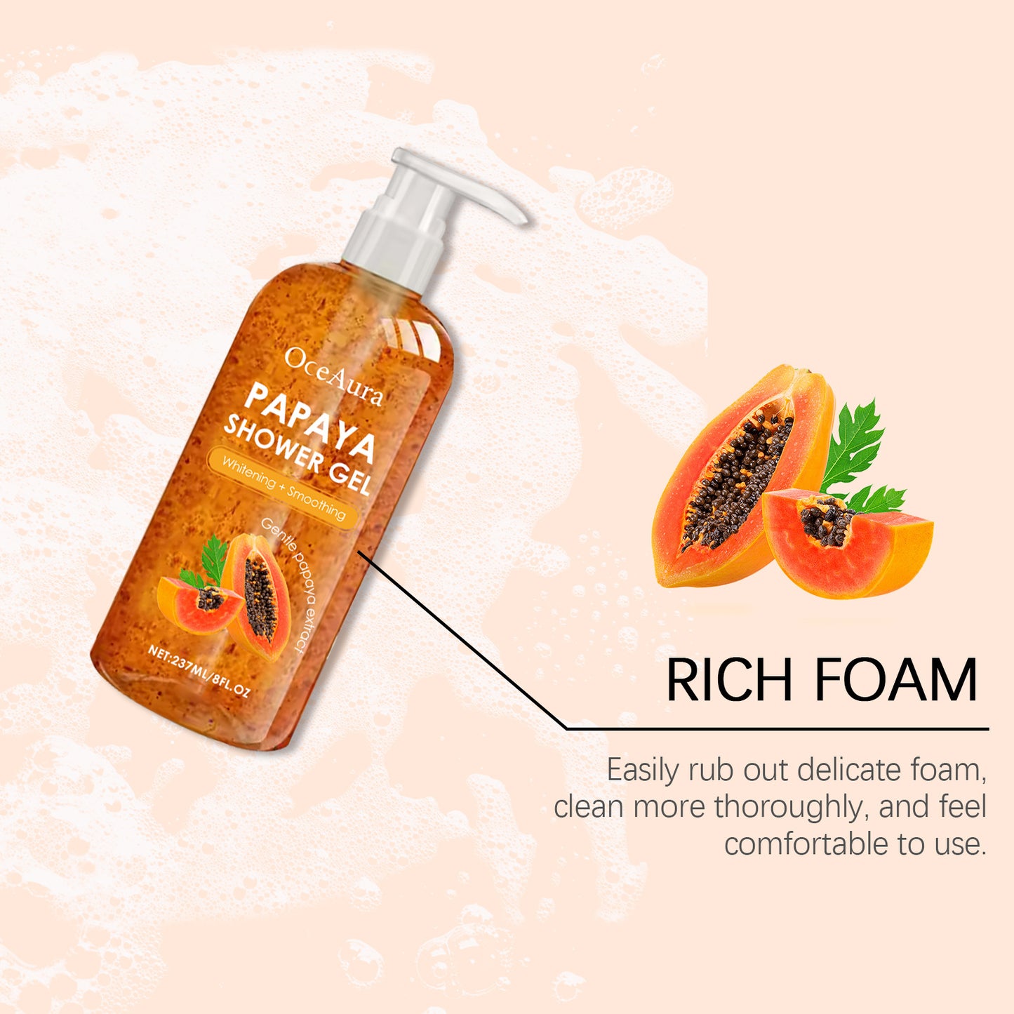 Papaya Shower Gel Whitening Smoothing Cleansing