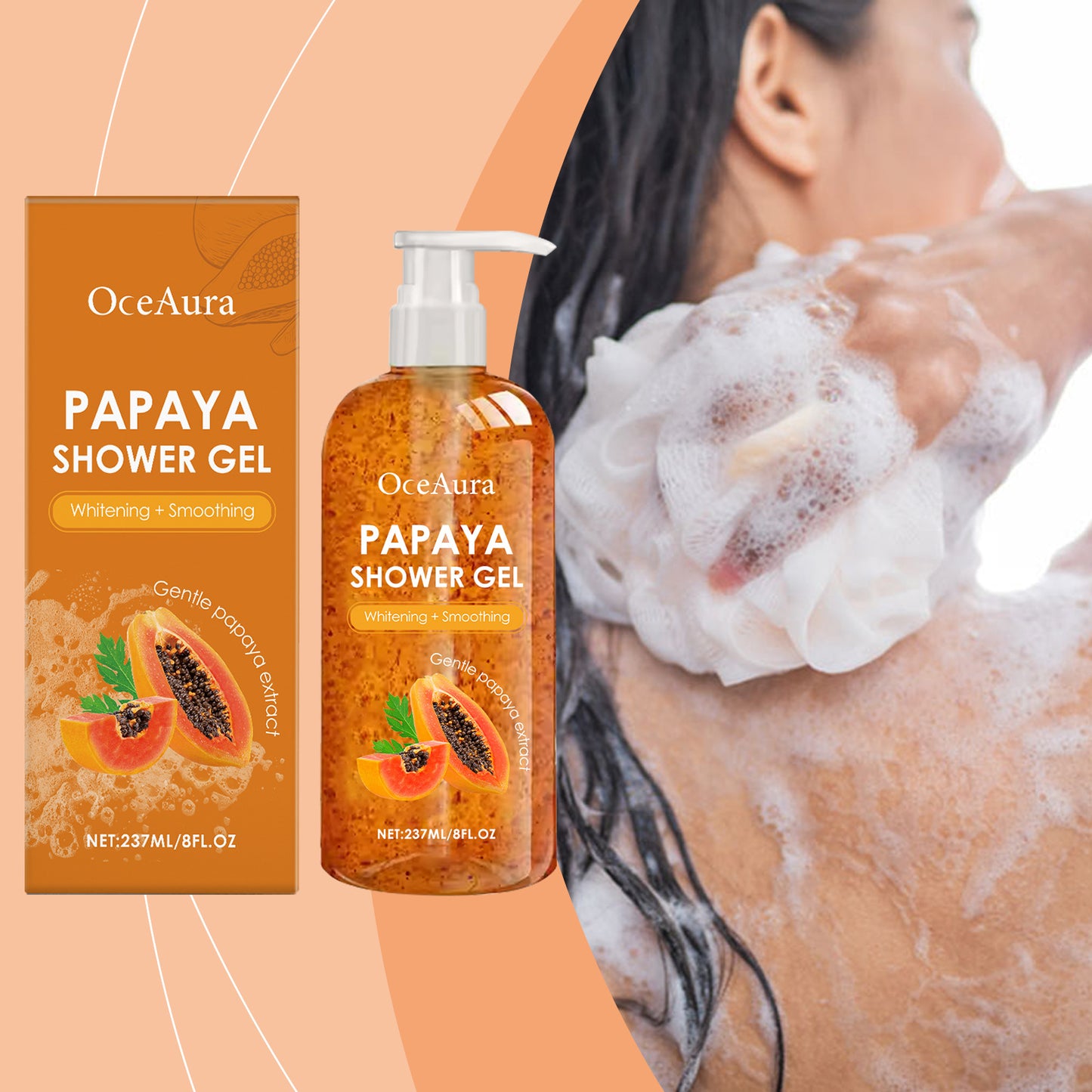 Papaya Shower Gel Whitening Smoothing Cleansing