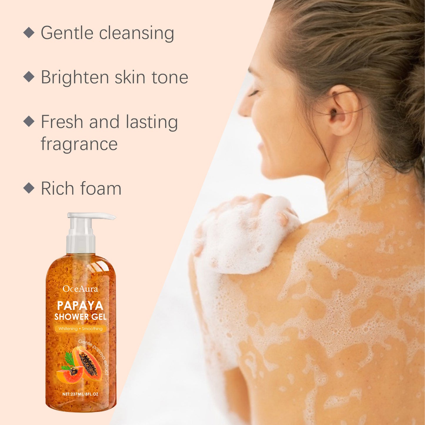 Papaya Shower Gel Whitening Smoothing Cleansing