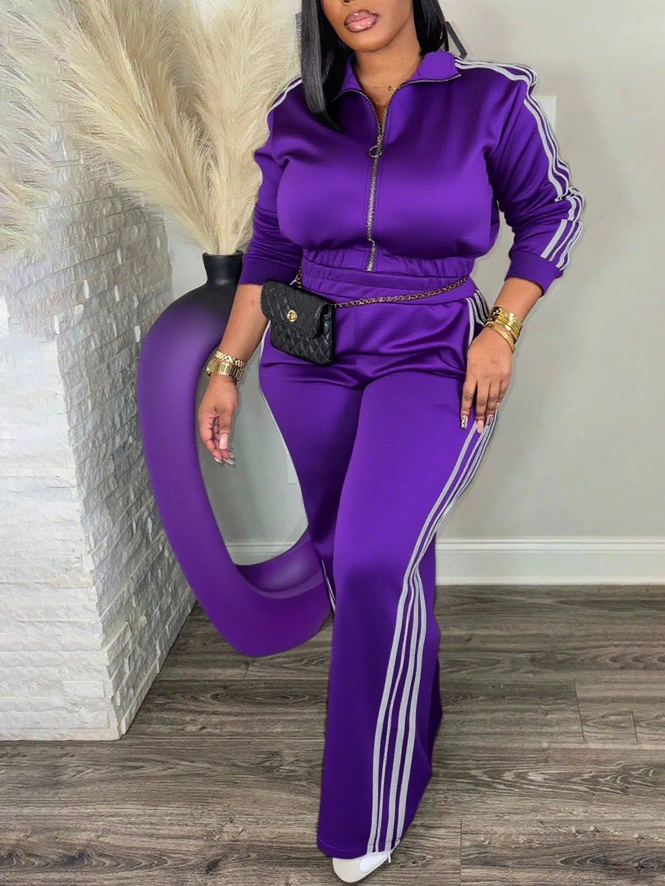 Women’s 2 Piece Tracksuit Set Zip-Up