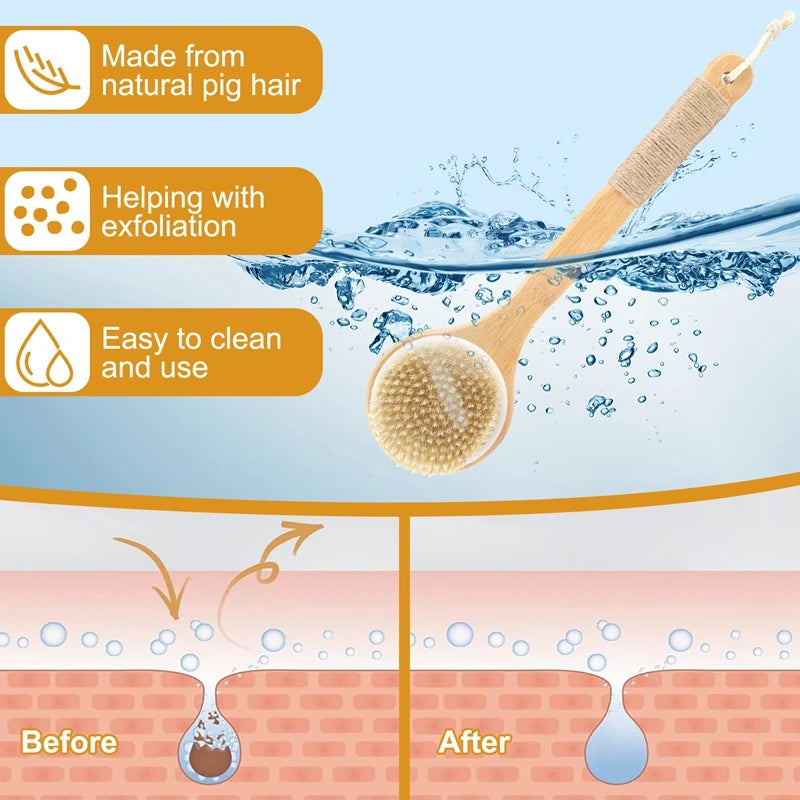 Dry Skin Body Brush Bath Exfoliating Brush Natural