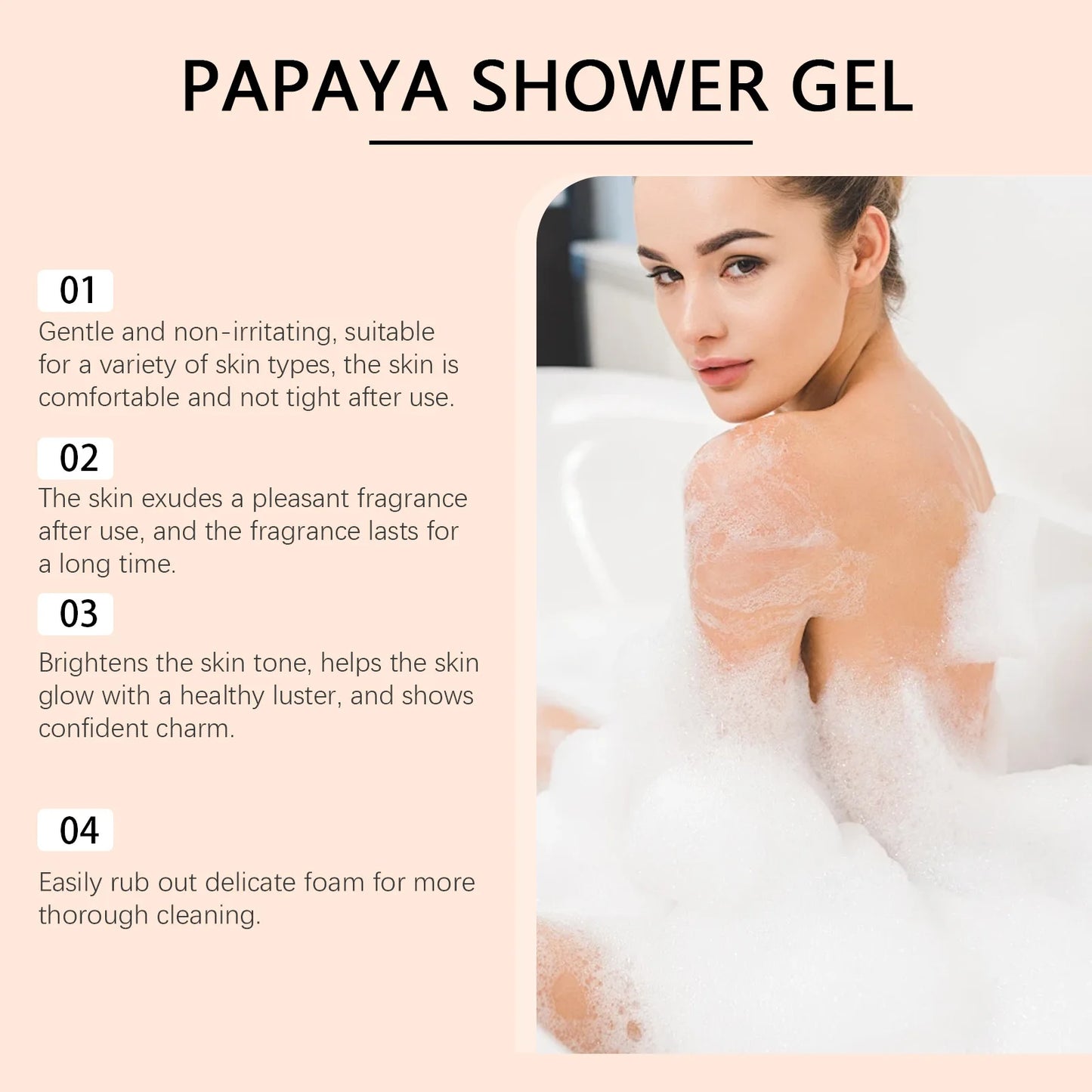 Papaya Shower Gel Whitening Smoothing Cleansing