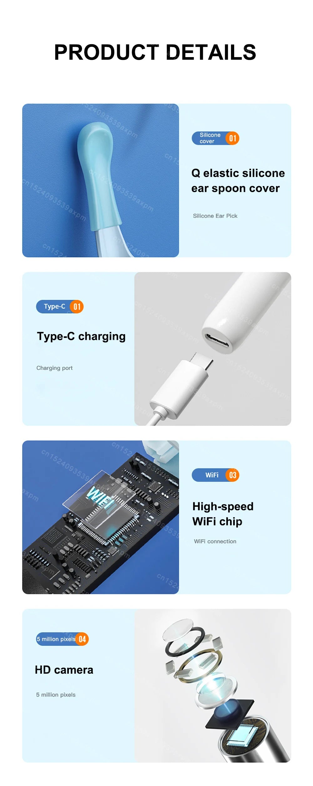Smart Visual Ear Cleaner Hd Ear Sticks Otoscope
