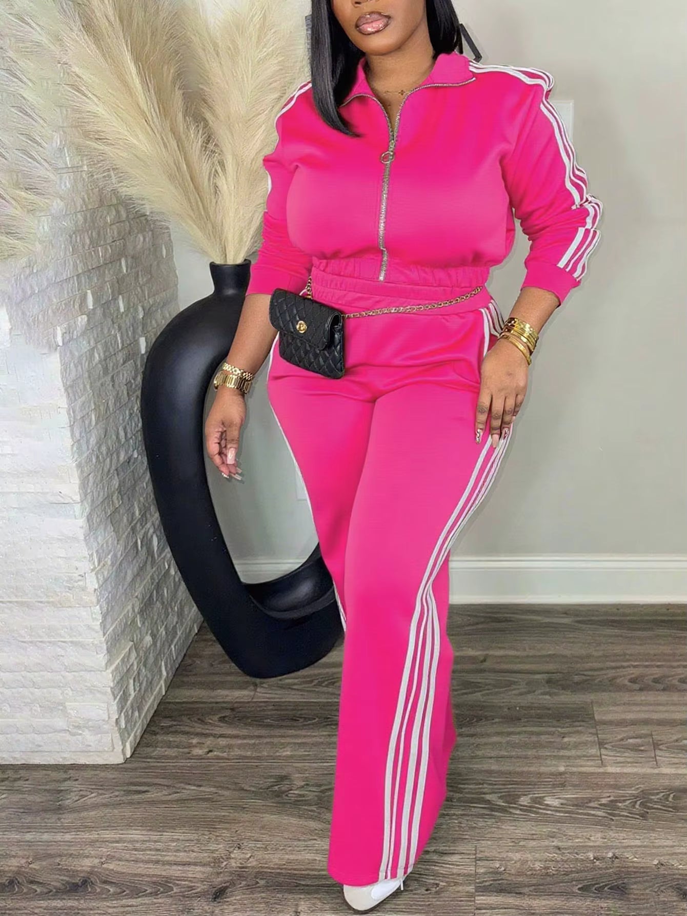 Women’s 2 Piece Tracksuit Set Zip-Up