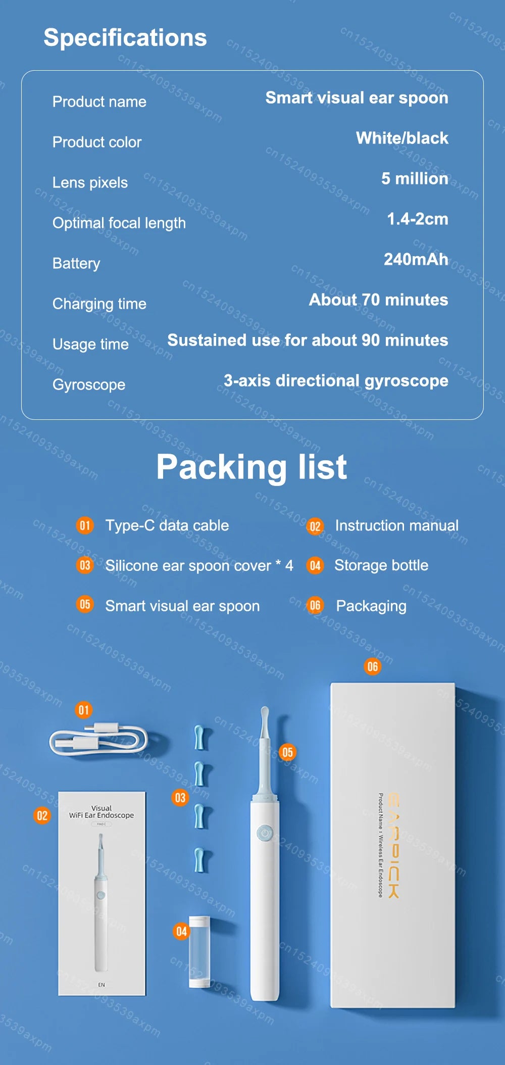 Smart Visual Ear Cleaner Hd Ear Sticks Otoscope